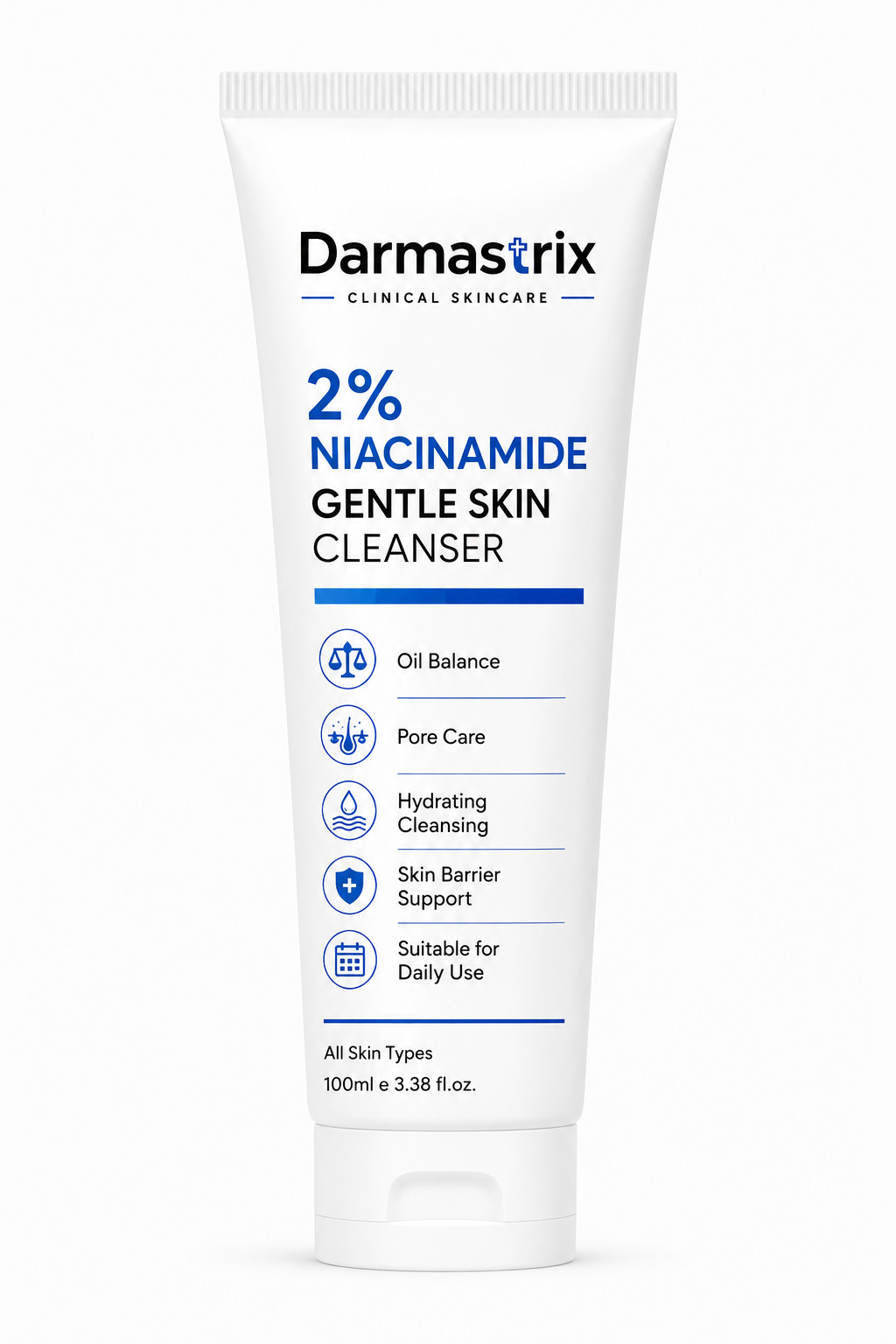 Darmastrix 2% Niacinamide Gentle Skin Cleanser | Oil Control & Pore Care Face Wash | Hydrating Daily Cleanser for All Skin Types (100ml)