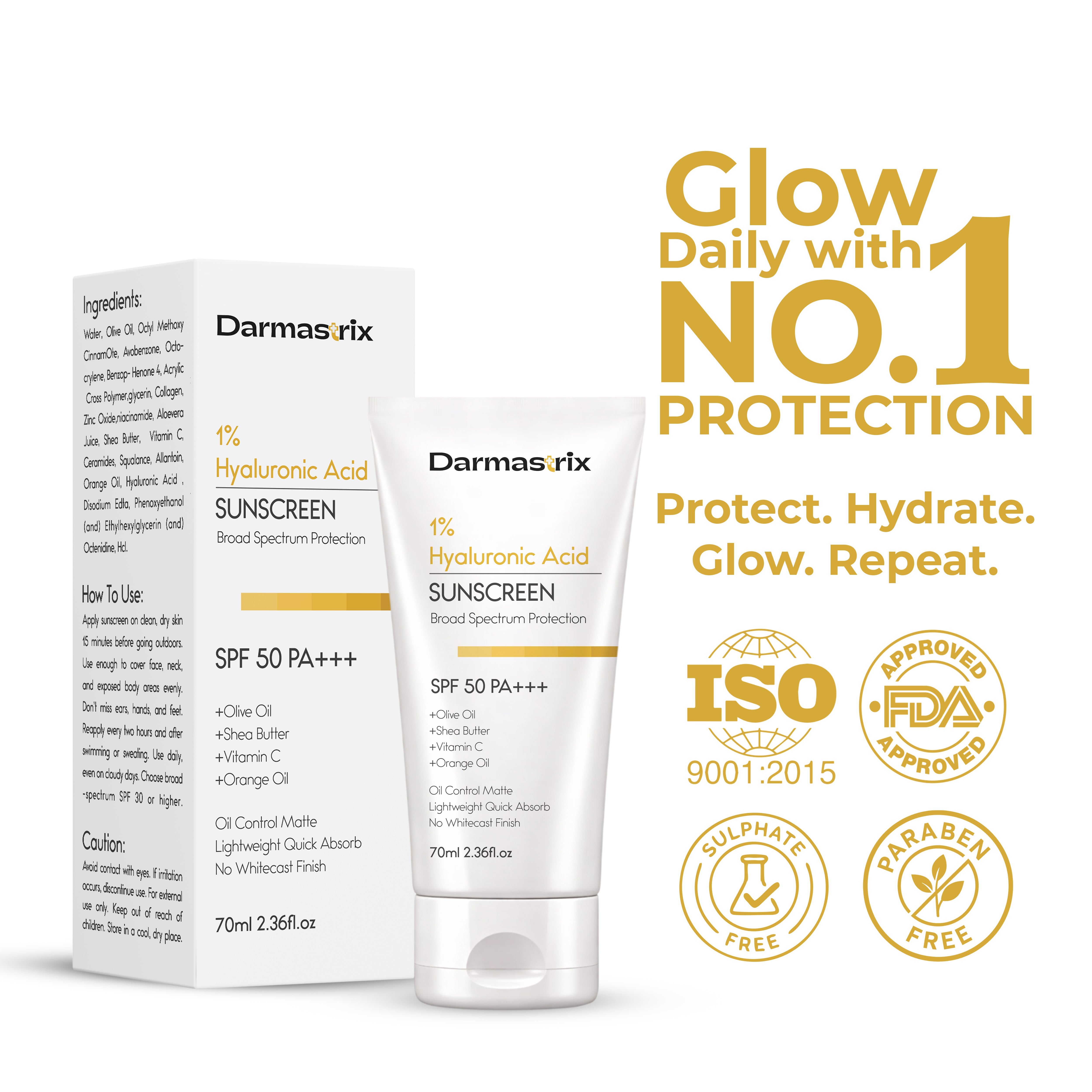 Darmastrix 1% Hyaluronic Acid Sunscreen SPF 50 PA+++