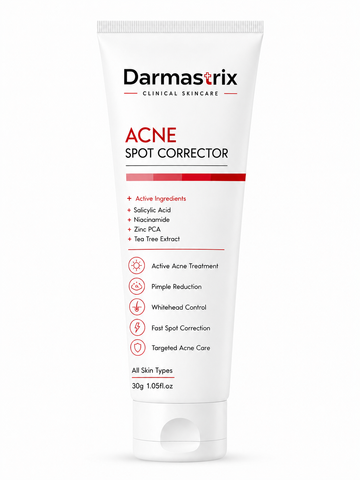 Darmastrix Acne Spot Corrector Gel | Fast-Acting Acne Treatment with Salicylic Acid, Niacinamide, Zinc PCA & Tea Tree Extract | Pimple & Whitehead Control (30g)