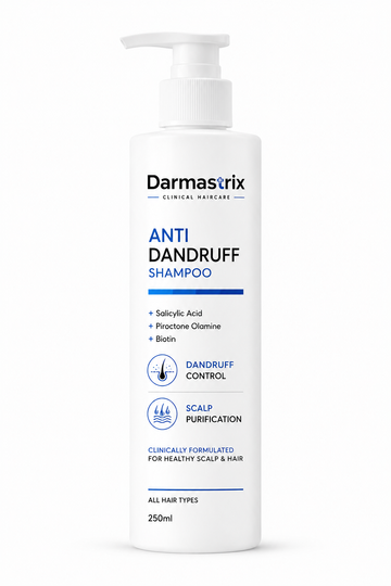 Darmastrix Anti-Dandruff Shampoo with Salicylic Acid, Piroctone Olamine & Biotin | Dandruff Control & Scalp Purifying Shampoo | 250ml